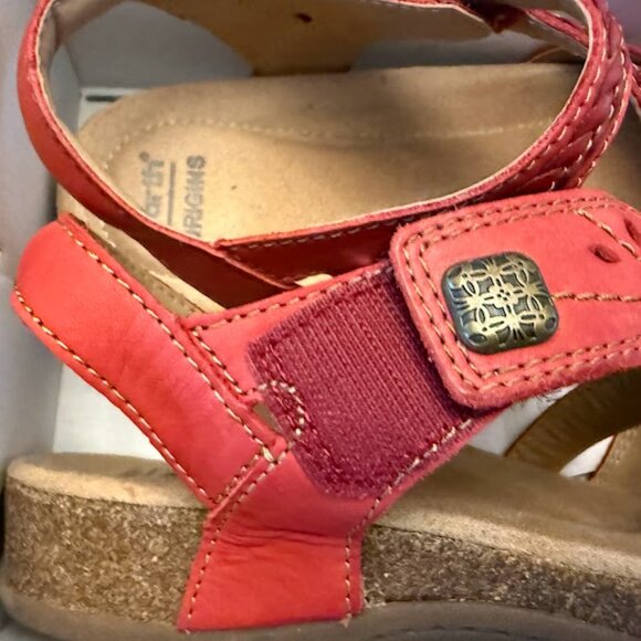 Earth Origins Leather Braided Sandals Bosk Benson red - Picture 4 of 8